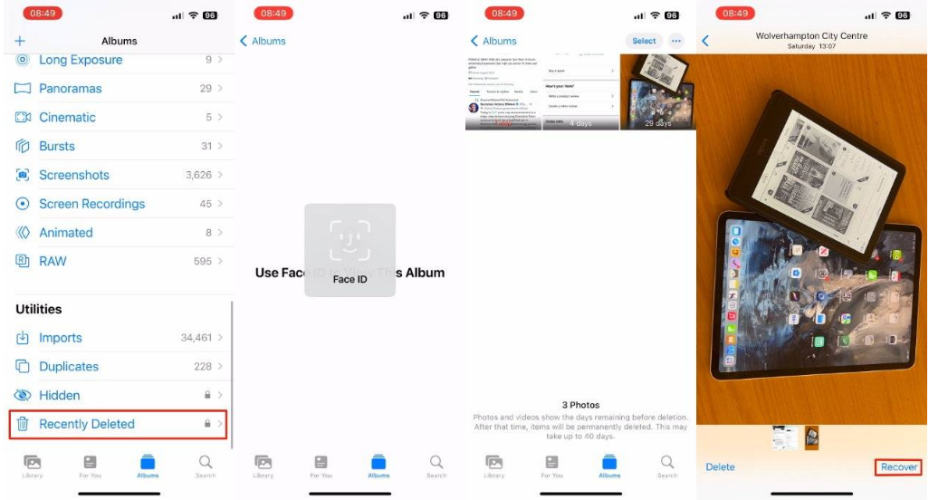 江川苹果14维修分享 iPhone14 上恢复已删除的照片 